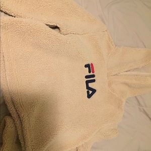 FILA UO EXCLUSIVE TEDDY HOODIE SWEATSHIRT